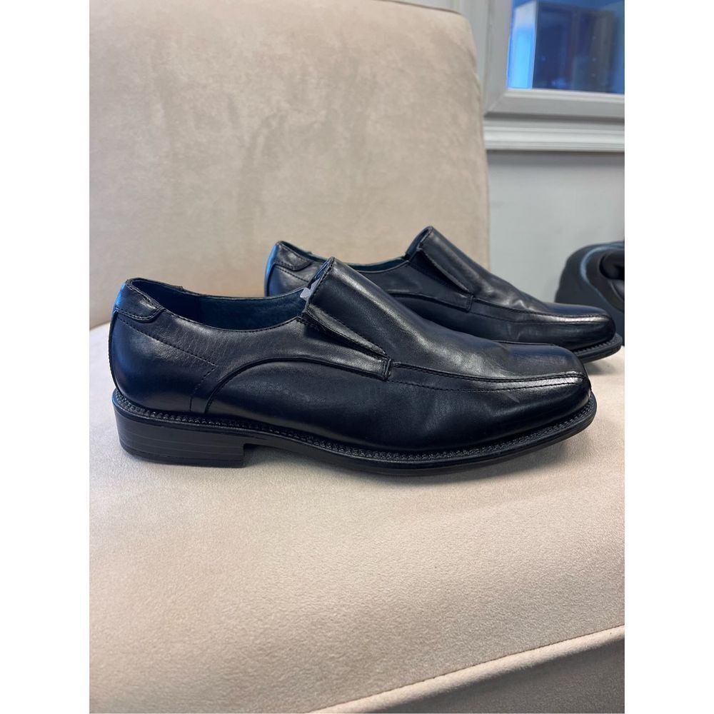 Bruno Marc Black Leather State Slip On Dress Loafers sz 7.5